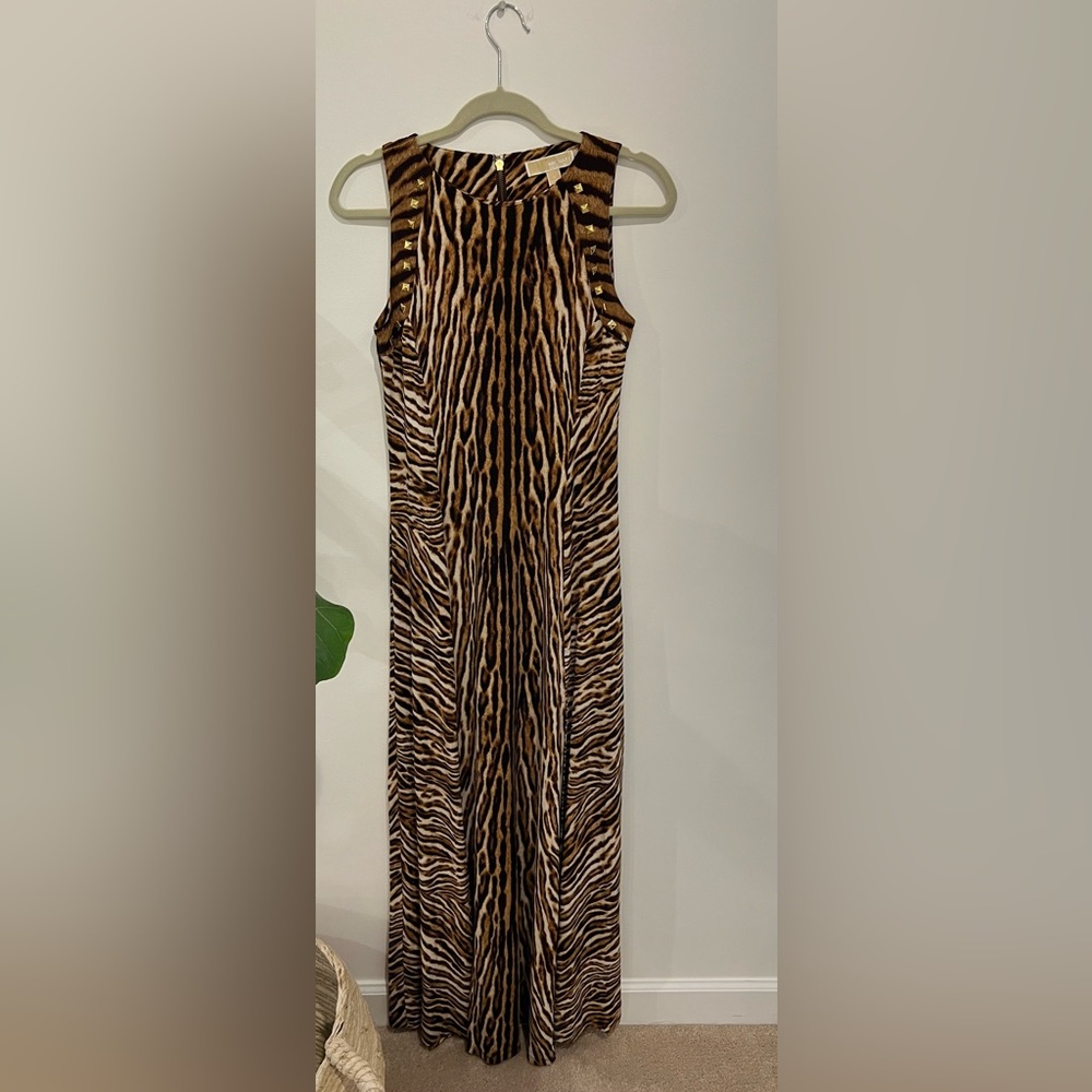 MICHAEL Michael Kors Animal Print Maxi Dress Size Medium